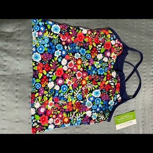 NWT Garnet Hill Girl’s Bathing Suit Tankini Top Size 12